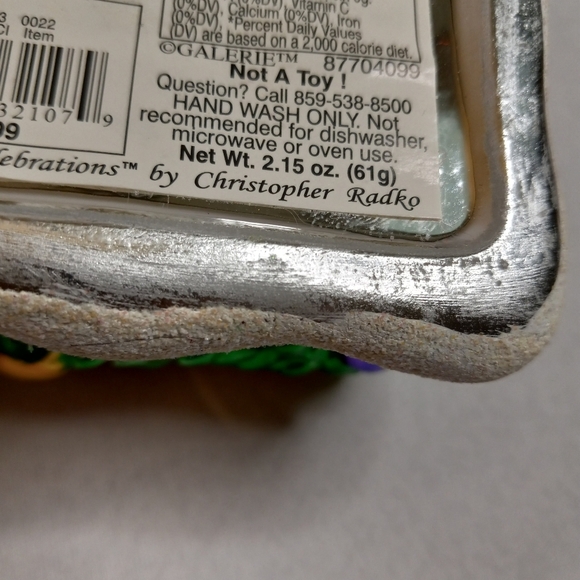 2004 CHRISTOPHER RADKO Christmas Glass SANTA CLAUS Candy Box Glitter 7.5 " H - Picture 10 of 10